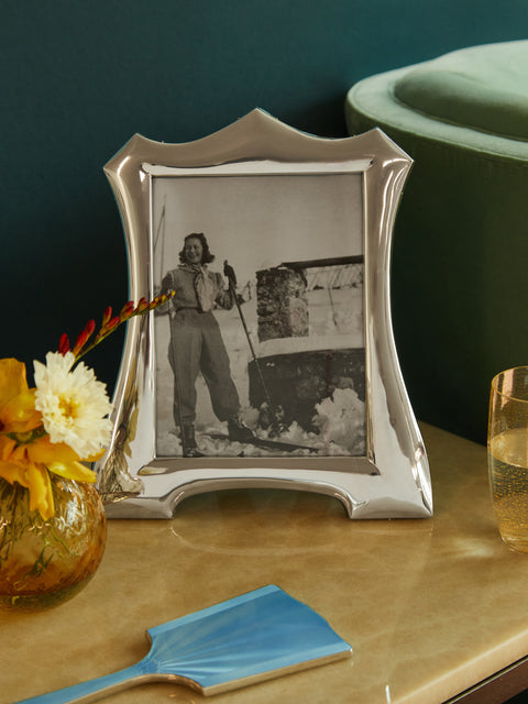 Late 20th Century Silver Engine Turned Photo Frame