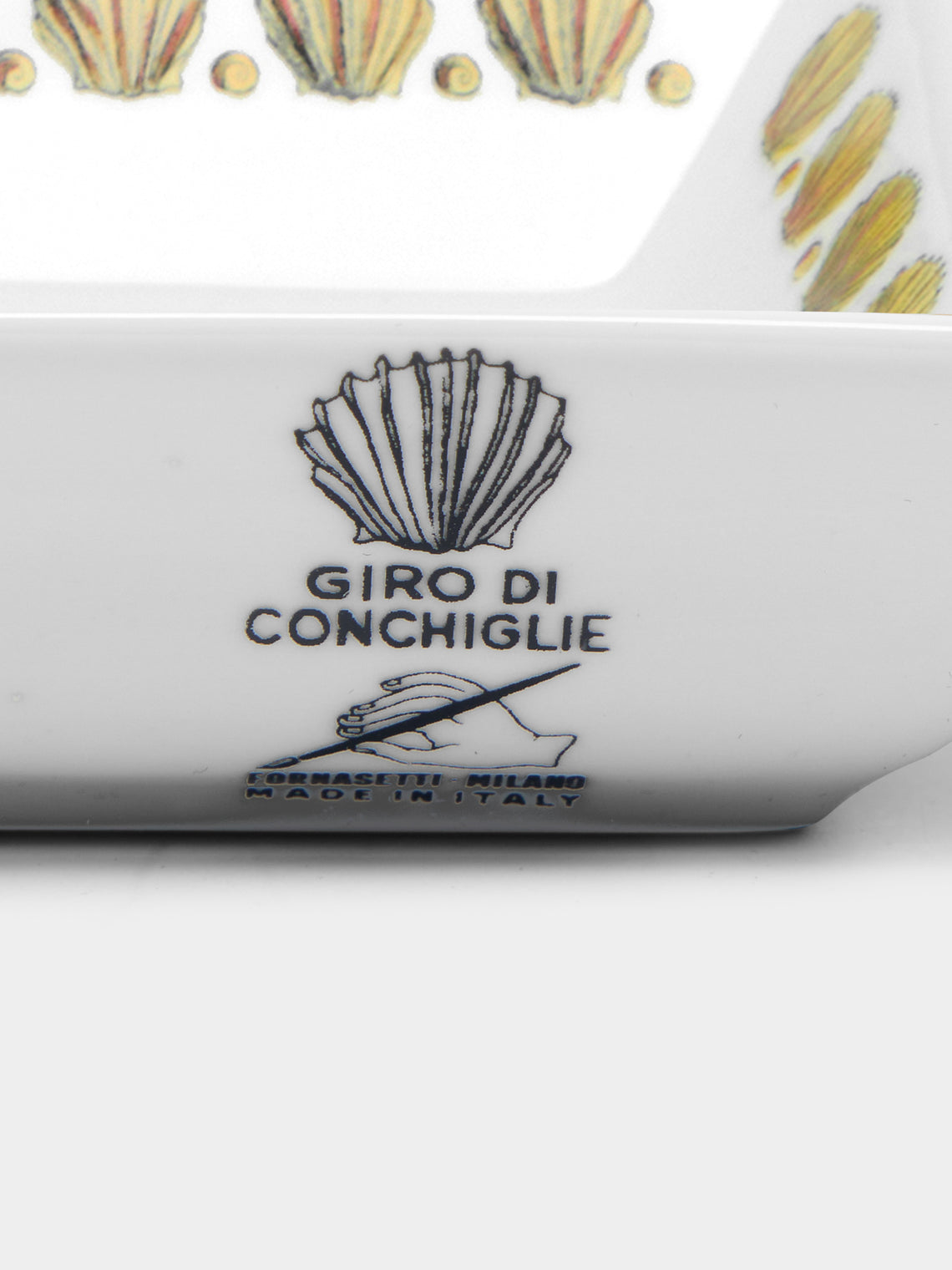 Fornasetti - Giro di Conchiglie Hand-Painted Porcelain Square Plate -  - ABASK