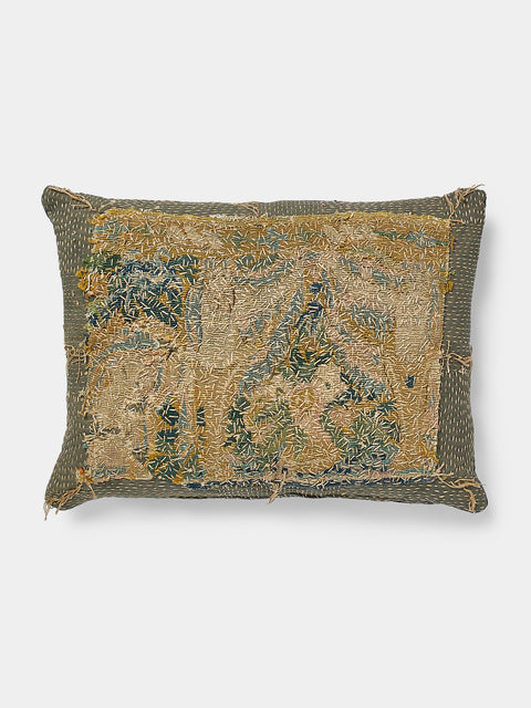 By Walid - 17th-Century Verdure Tapestry Hand-Stitched Wool and Linen Cushion - Multiple - ABASK - 