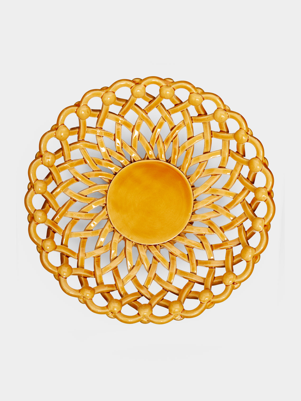 Maison Pichon Uzès - Hand-Glazed Ceramic Braided Low Raised Bowl -  - ABASK