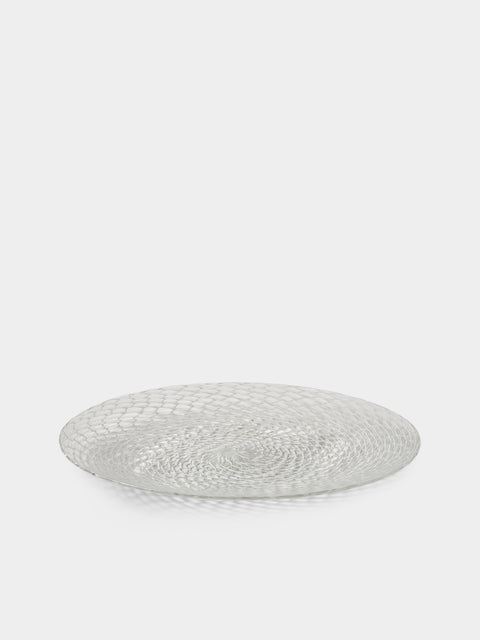 Antique and Vintage - 1981 Paolo Venini Half-Filigree Murano Glass Striped Bowl - Clear - ABASK - 