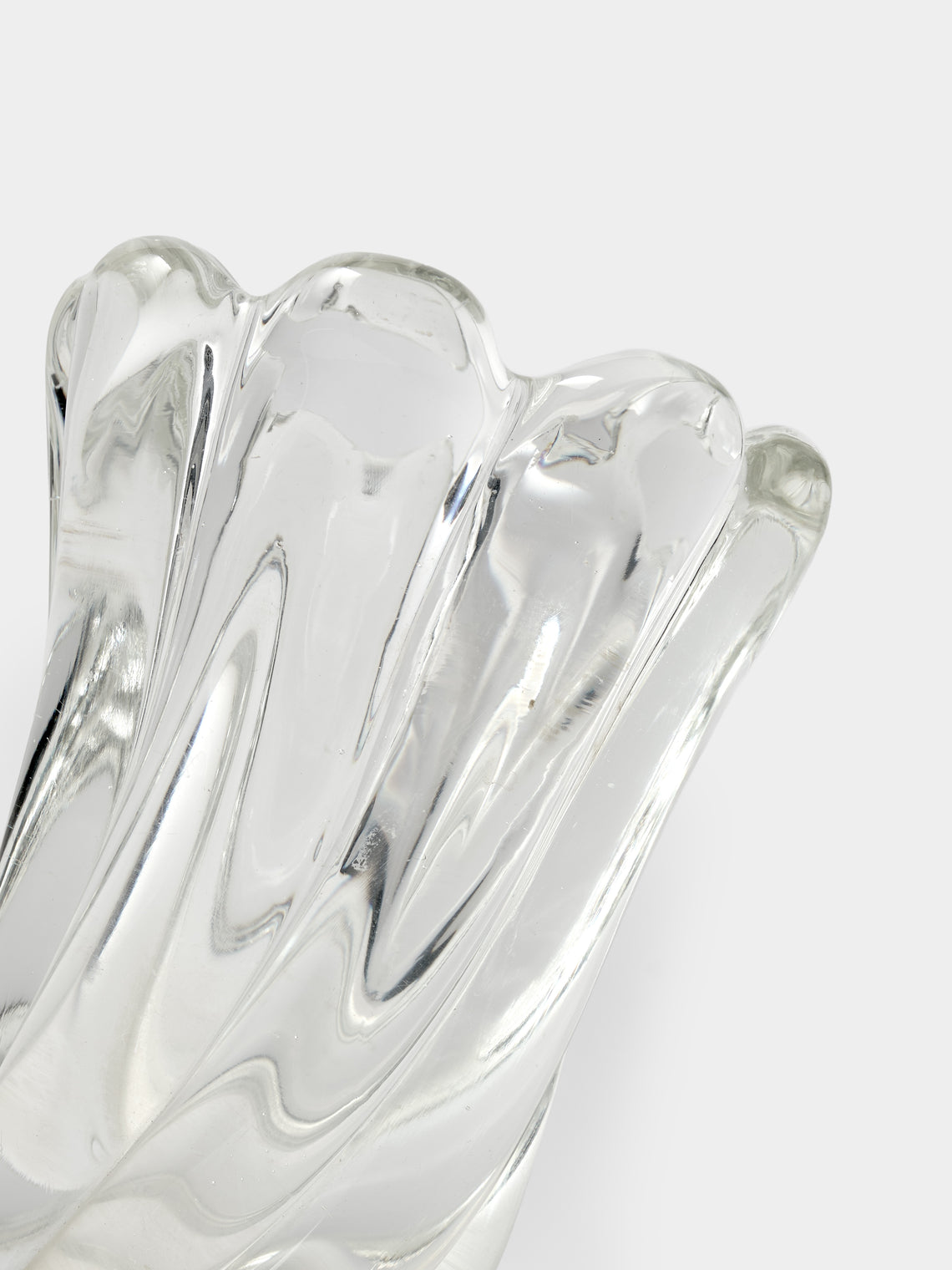 Antique and Vintage - 1942 Flavio Poli for Seguso Vetri d'Arte Murano Glass Vase (6in/15cm) - Clear - ABASK