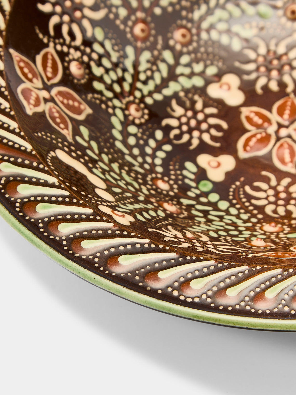 Poterie d’Évires - Flowers Hand-Painted Ceramic Large Breakfast Serving Bowl -  - ABASK