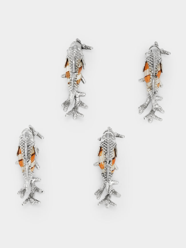 Objet Luxe - Silver-Plated and Shell Place Card Holders (Set of 4) -  - ABASK