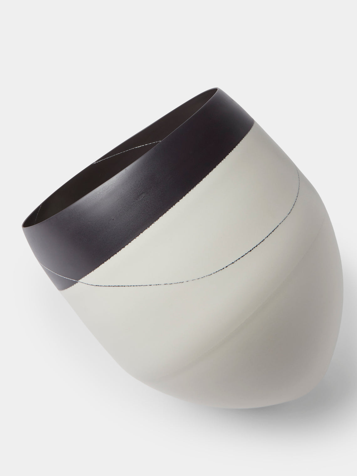 Paul James Ceramics - Fractured Reality Hand-Thrown Ceramic Vase (14in/36cm) - White - ABASK