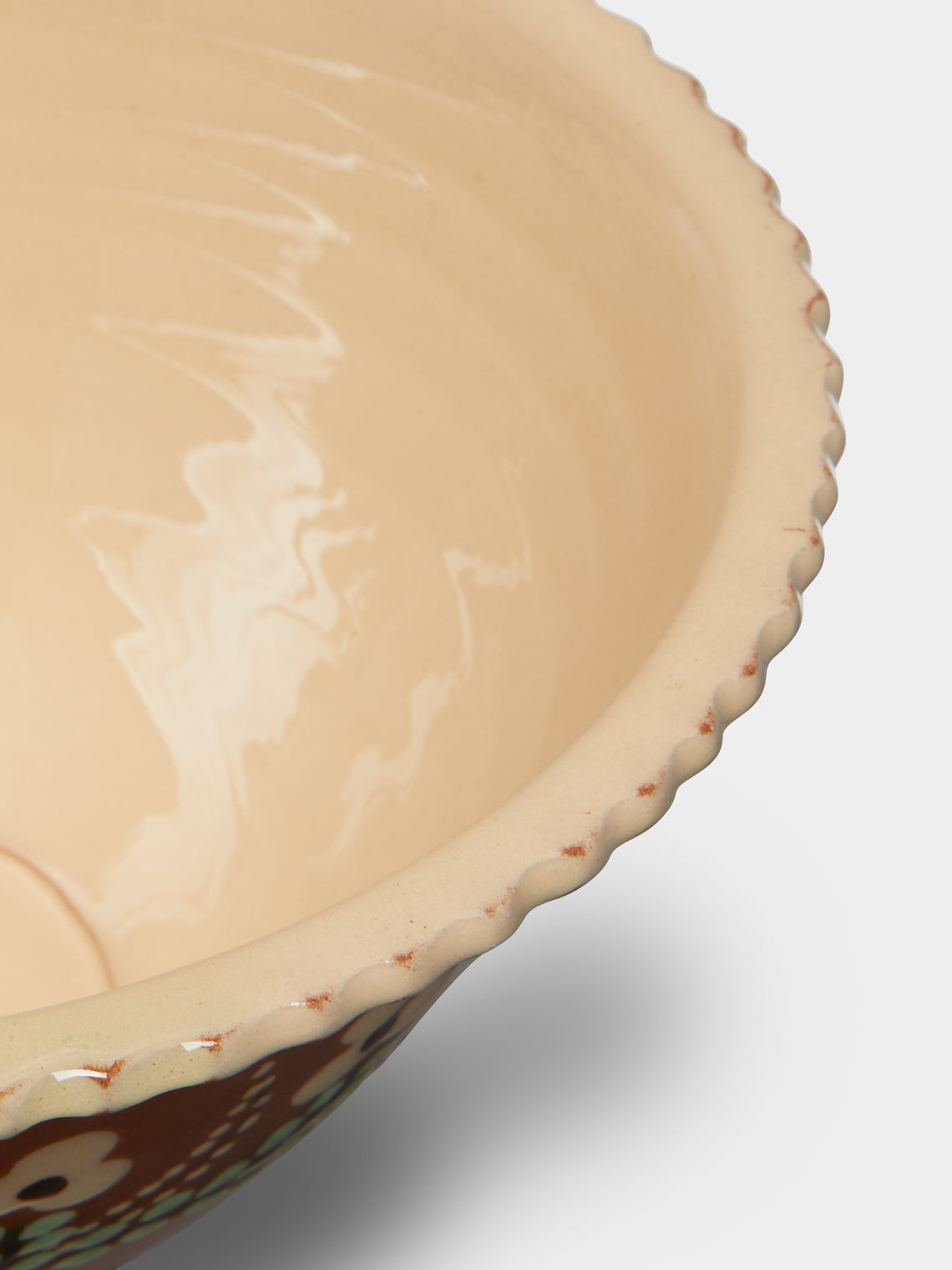 Poterie d’Évires - Flowers Hand-Painted Ceramic Fluted Bowl -  - ABASK