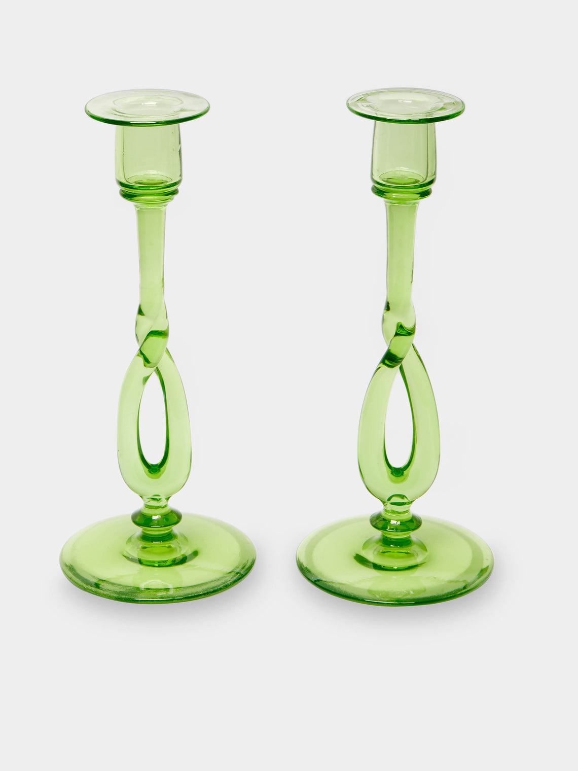 Antique and Vintage - 1920s Frederick Carder for Steuben Glass Candlesticks (Set of 2) -  - ABASK - 