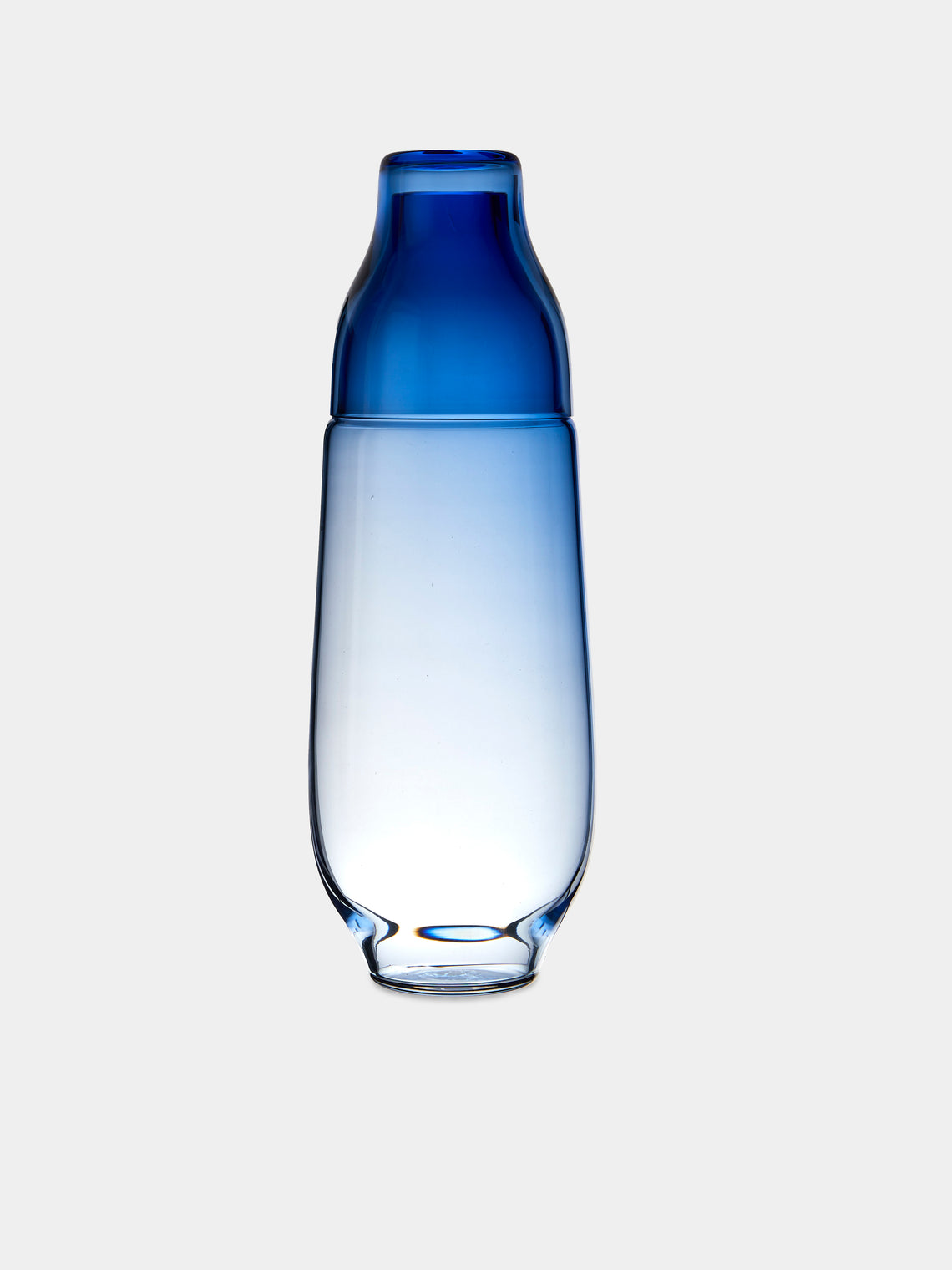 Kickie Chudikova - Danube Hand-Blown Bohemian Crystal Carafe and Tumbler - Blue - ABASK