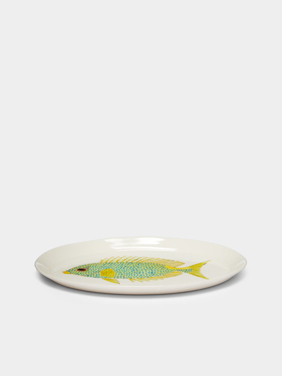 Casa Adams - Coral Rabbitfish Hand-Painted Porcelain Serving Platter -  - ABASK