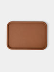 Giobagnara - Arcobaleno Leather Tray (12.5in/31.5cm) - Brown - ABASK  - 