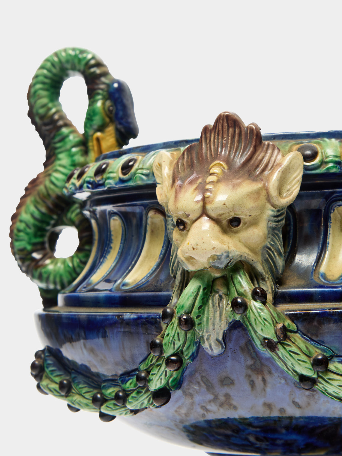 Antique and Vintage - 1900s Art Nouveau Majolica Ceramic Pot -  - ABASK