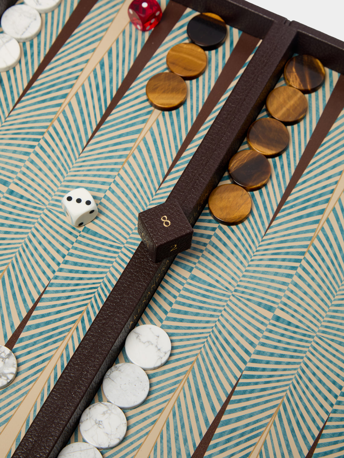 Alexandra Llewellyn - Geometric Leather Travel Backgammon Set -  - ABASK