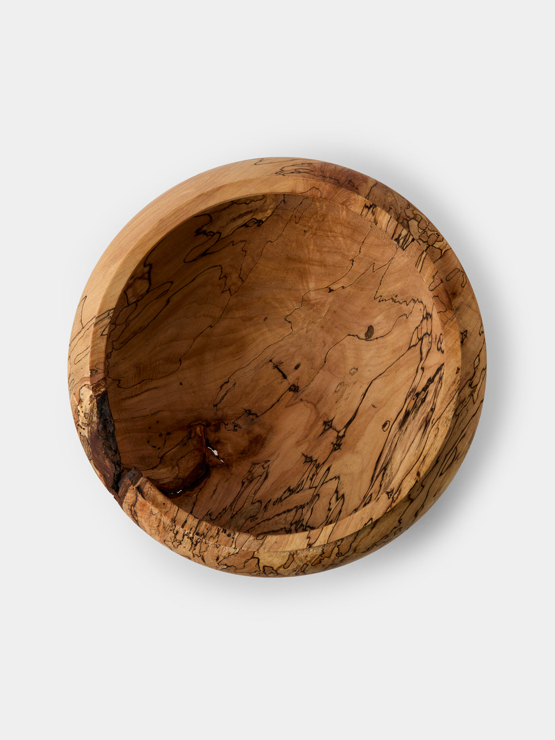 Iida Woodturning - Hand-Turned Oil-Finish Spalted Maple Bowl - Brown - ABASK