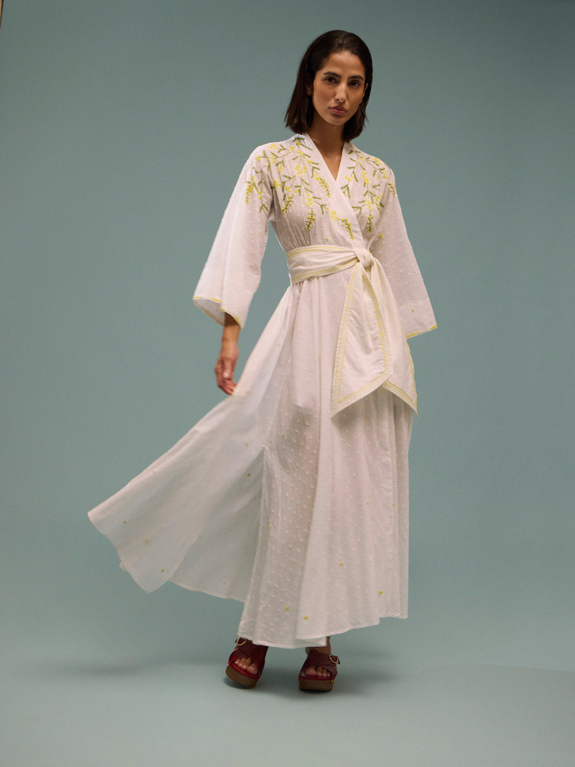 Thierry Colson - The Almudena Cotton Long Dress - White - ABASK