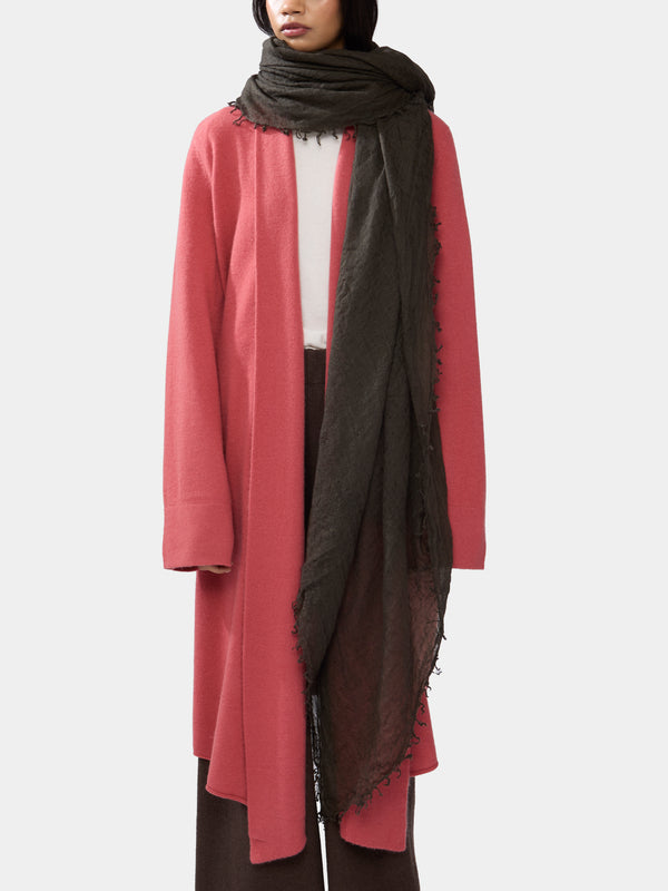 Frenckenberger - Woven Cashmere Medium Scarf - Dark brown - ABASK