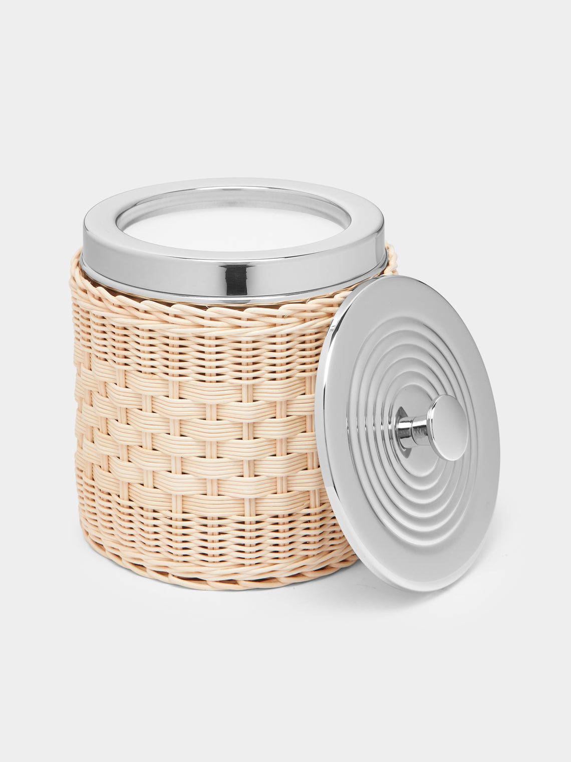 Mila Maurizi - Iris Handwoven Wicker and Steel Ice Bucket -  - ABASK