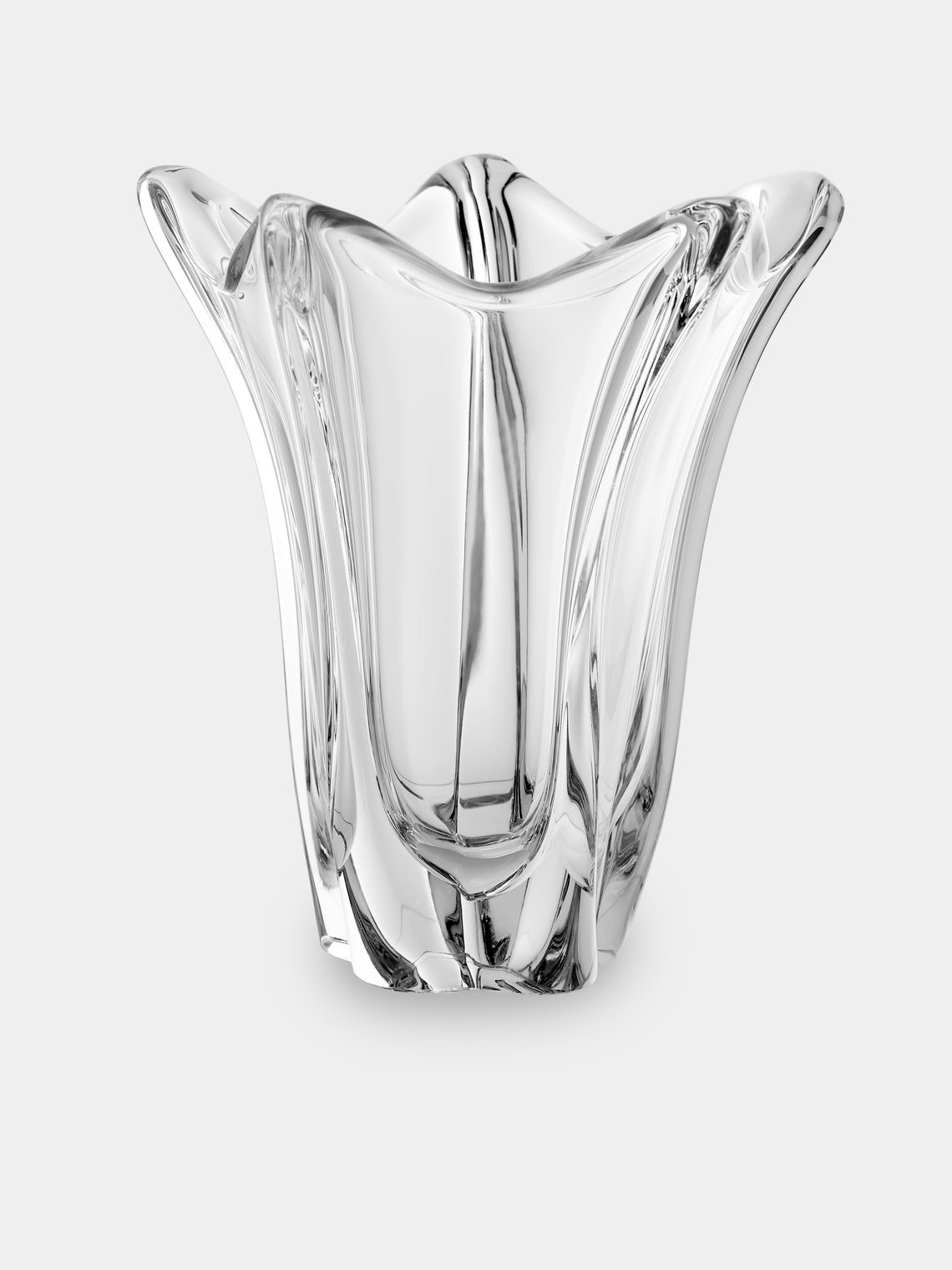 Antique and Vintage - 1950s Daum Crystal Vase - Clear - ABASK - 