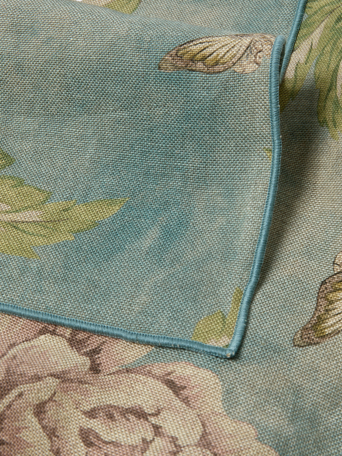 Borgo delle Tovaglie - Filo Affresco Embroidered Linen Rectangular Tablecloth (165.5in/4.2m) - Blue - ABASK