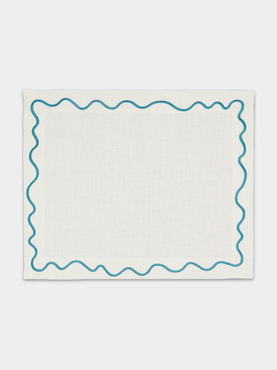 The Table Love - The Squiggle Hand-Embroidered Linen Placemats (Set of 4) -  - ABASK - 