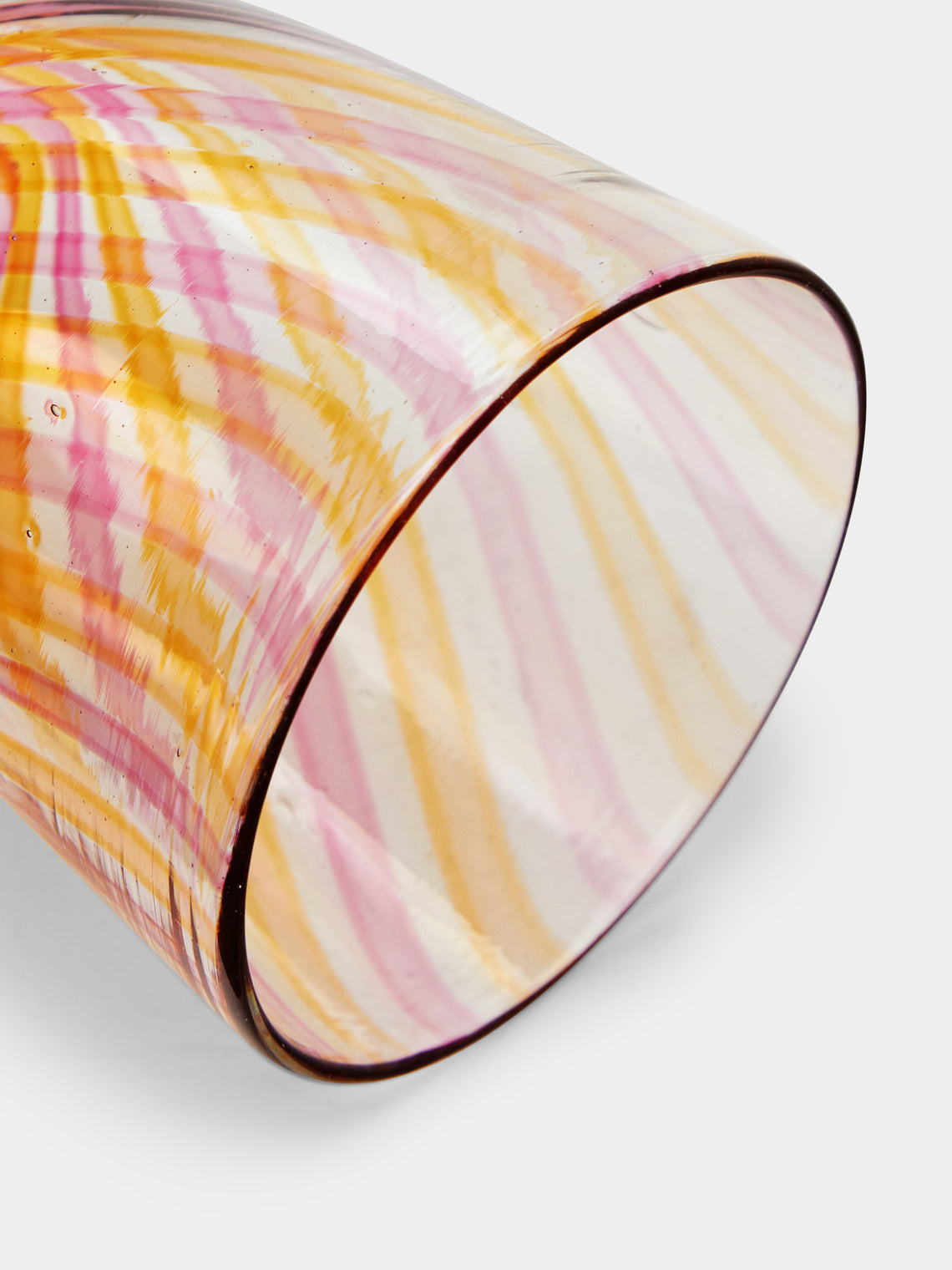 Emsie Sharp - Hand-Blown Striped Wine Glass -  - ABASK