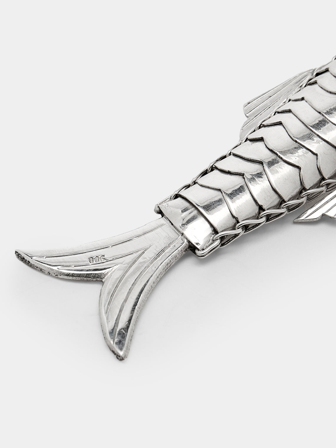 Antique and Vintage - 1980s Solid Silver Small Articulating Fish - Silver - ABASK