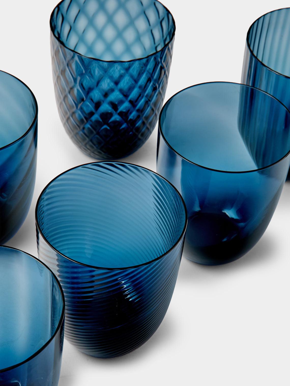 NasonMoretti - Ida Glass Water Tumblers (Set of 6) - Blue - ABASK