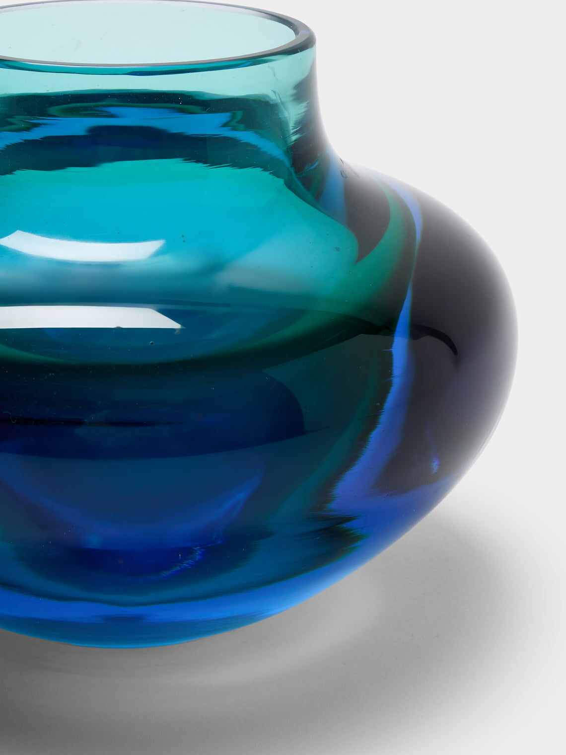 Antique and Vintage - 1970s Seguso Glass Vase (6in/15cm) - Blue - ABASK