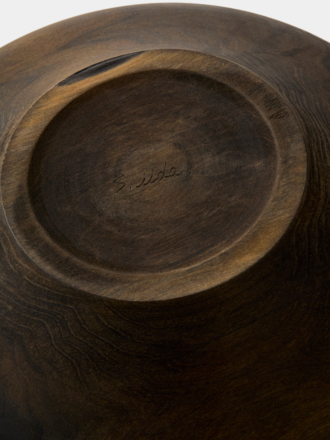 Iida Woodturning - Hand-Turned Oil-Finish Iron-Mordant Dogwood Bowl - Brown - ABASK