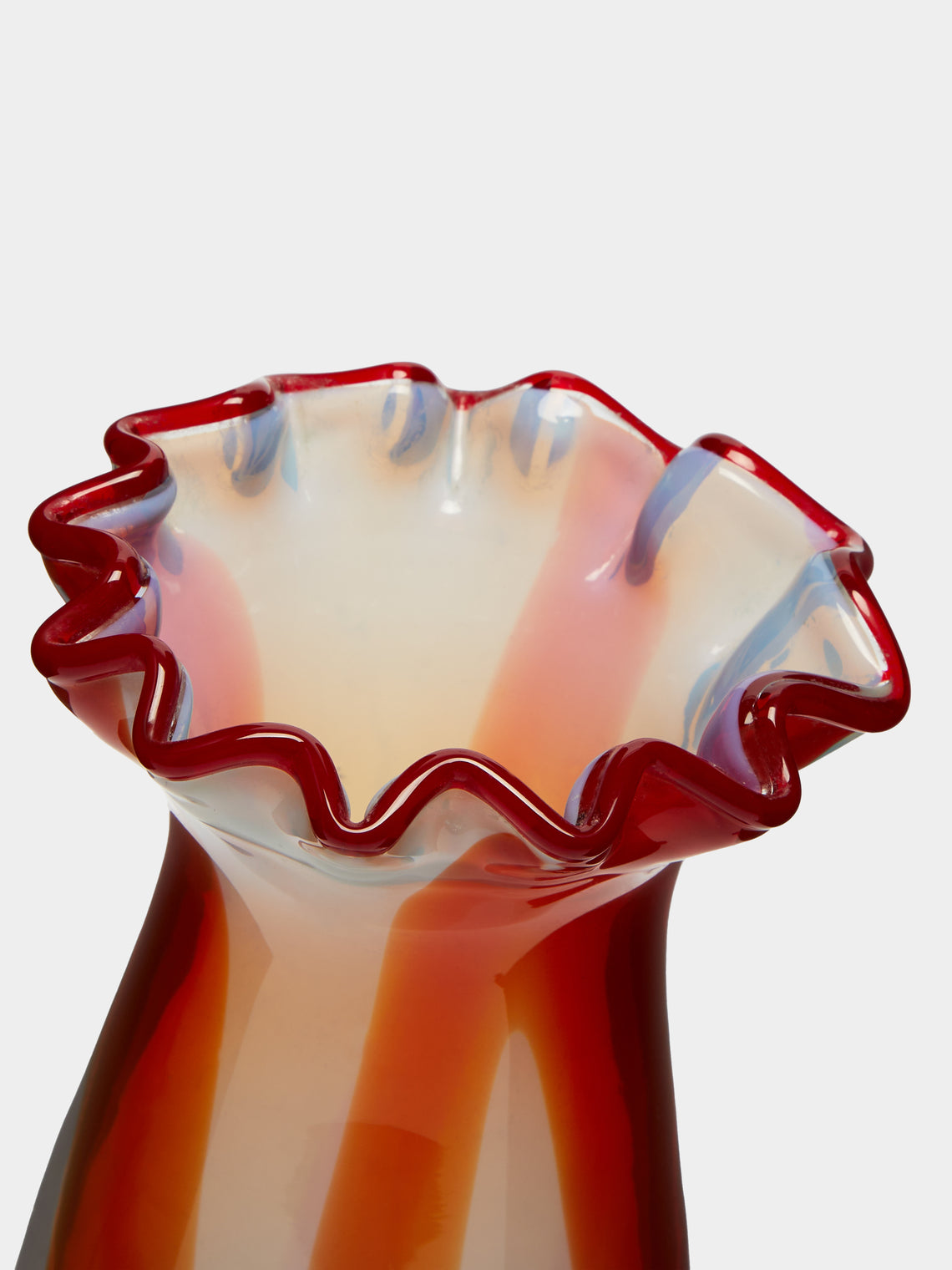 Antique and Vintage - Mid-Century Striped Glass Vase -  - ABASK