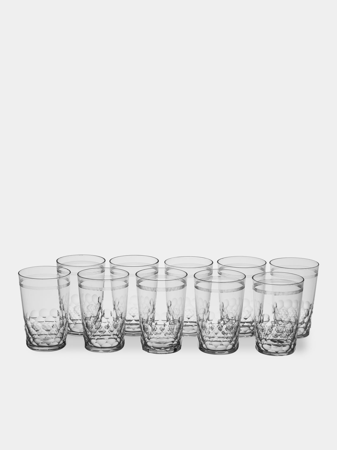 Antique and Vintage - Early-20th-Century Baccarat Crystal Tumblers (Set of 10) - Clear - ABASK