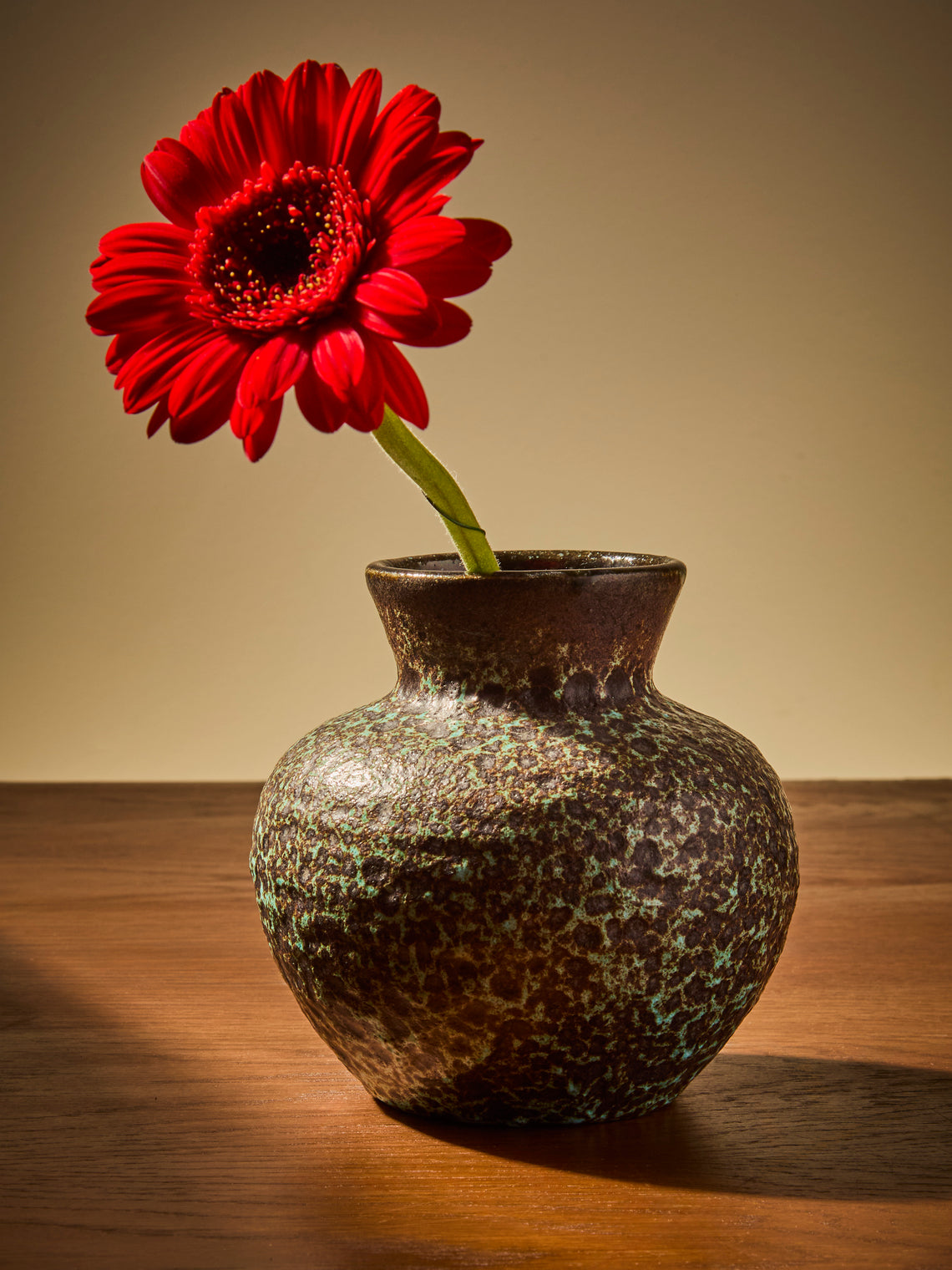 Antique and Vintage - 1950s Accolay Ceramic Vase (5in/13cm) - Brown - ABASK