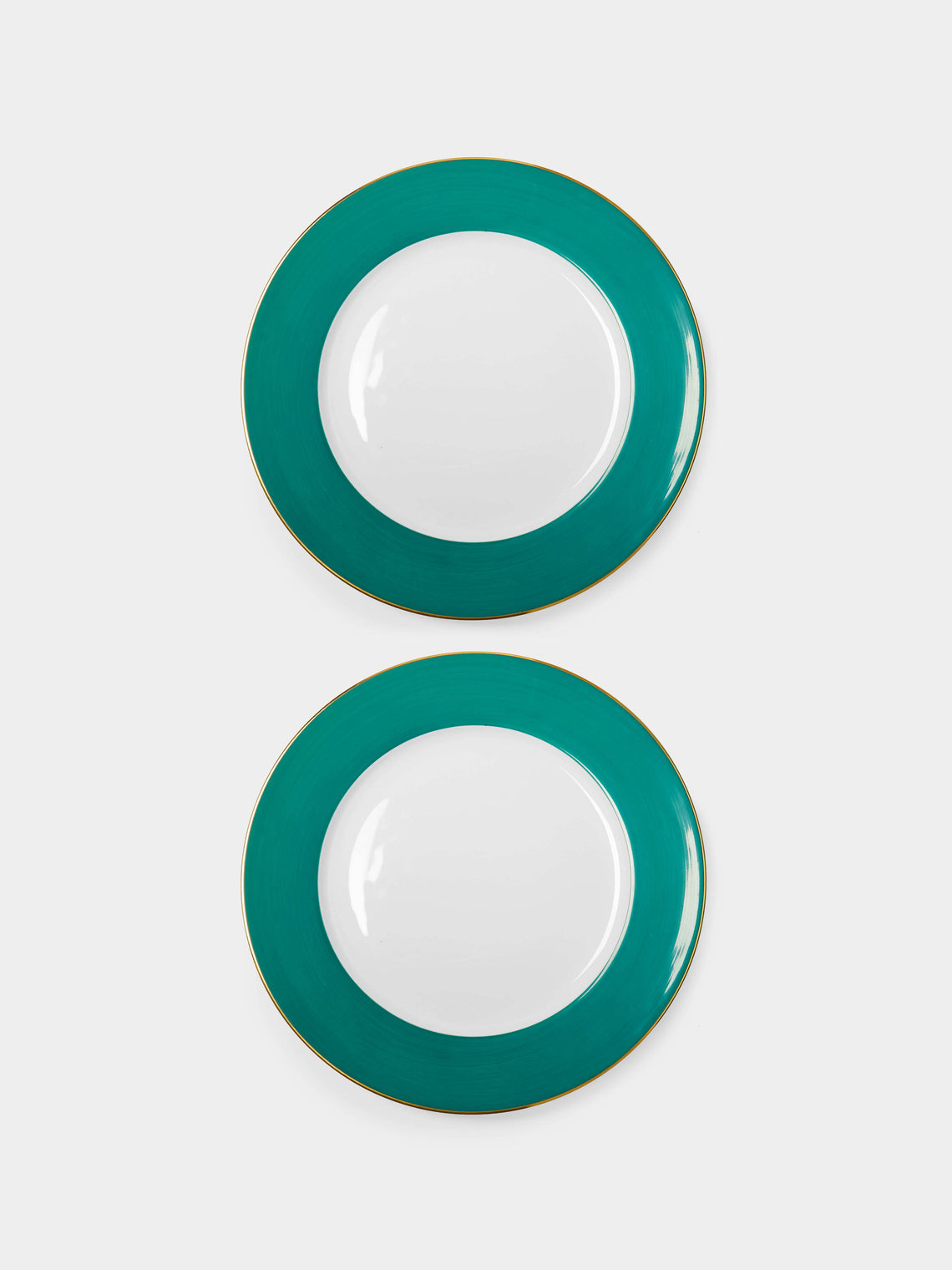 Robert Haviland & C. Parlon - Coco Hand-Painted Porcelain Charger Plates – 12in/30cm (Set of 2) - Green - ABASK