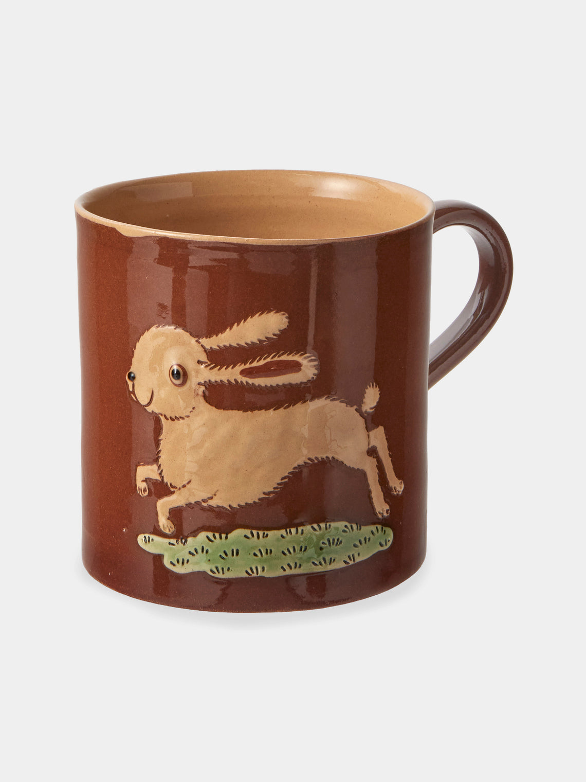 Poterie d’Évires - Animals Hand-Painted Ceramic Mugs (Set of 4) - Light Brown - ABASK
