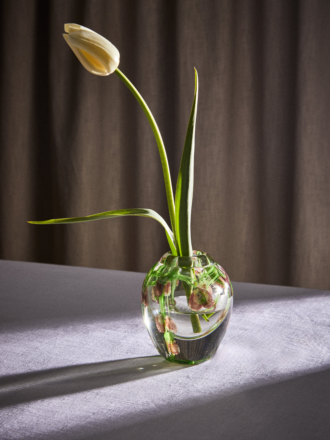 Antique and Vintage - 1950s Floral Glass Bud Vase -  - ABASK