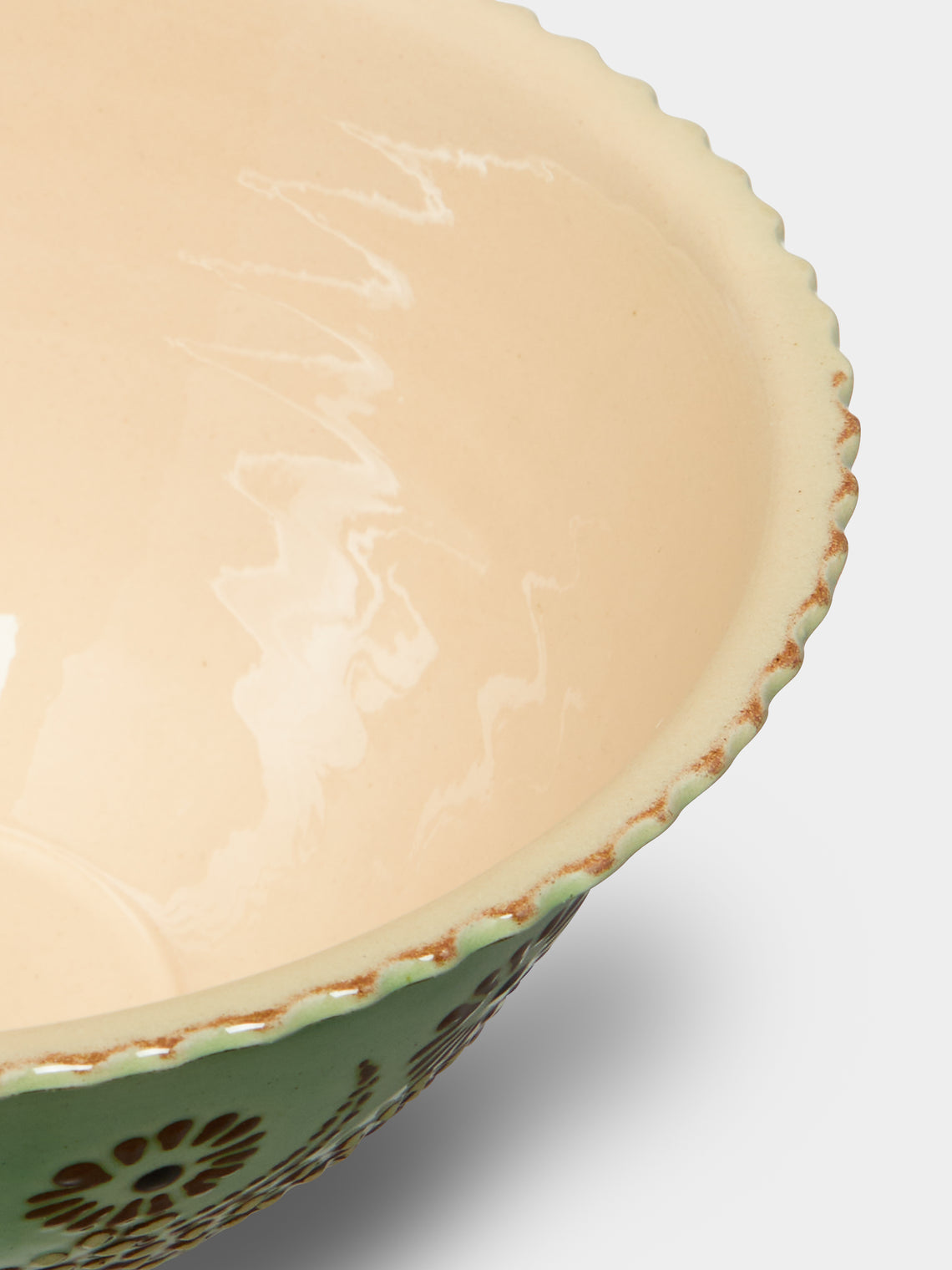 Poterie d’Évires - Flowers Hand-Painted Ceramic Fluted Bowl -  - ABASK