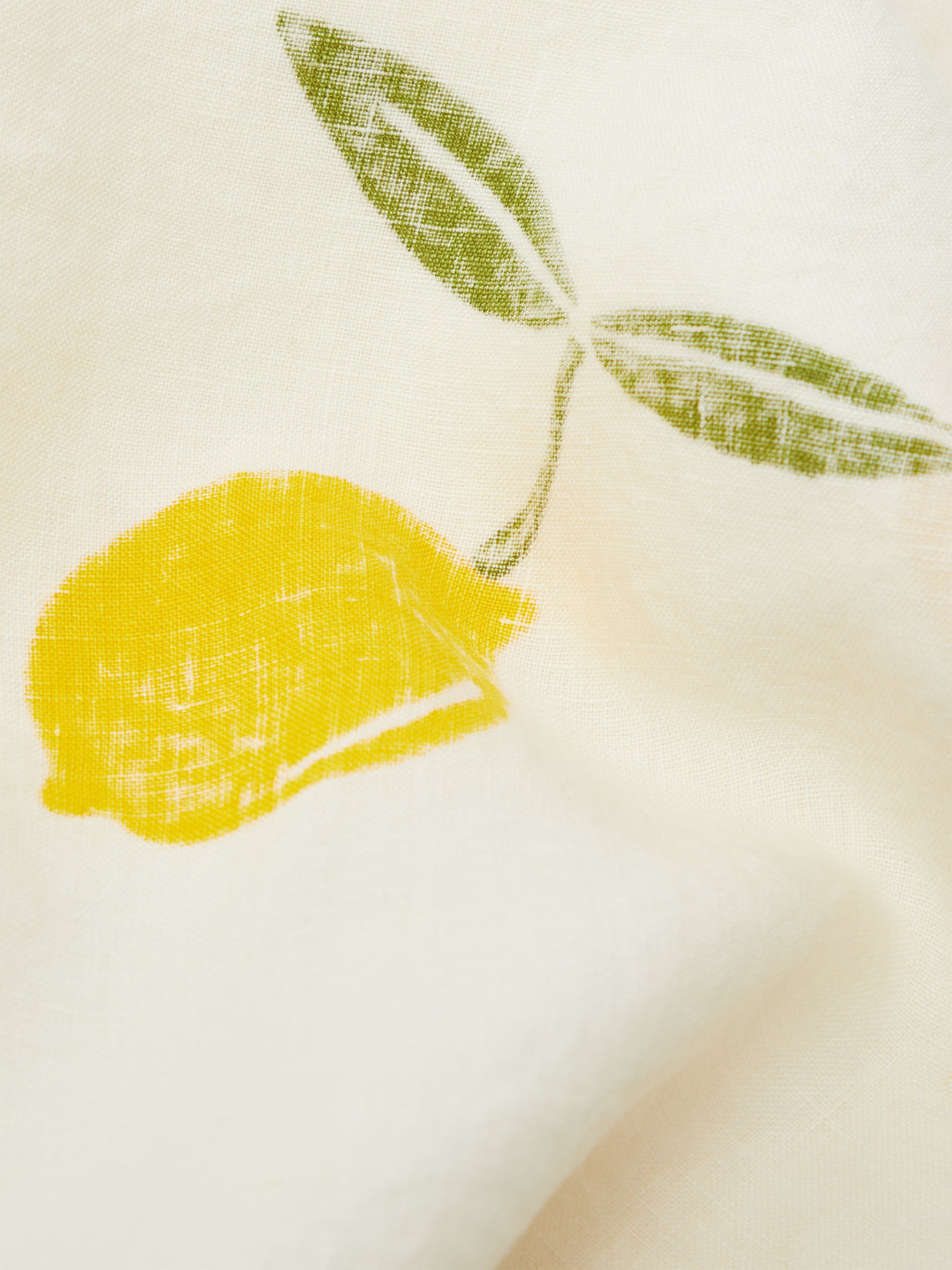 Stamperia Bertozzi - Lemon Grove Block-Printed Linen Rectangular Tablecloth -  - ABASK