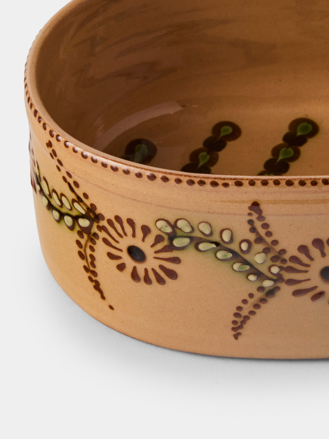 Poterie d’Évires - Flowers Hand-Painted Ceramic Mini Oval Dish - Cream - ABASK