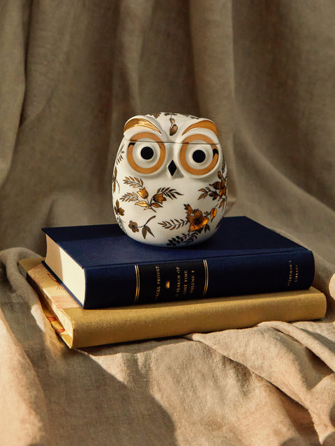 Fornasetti - Civetta Fiorata Hand-Painted Porcelain Jar -  - ABASK