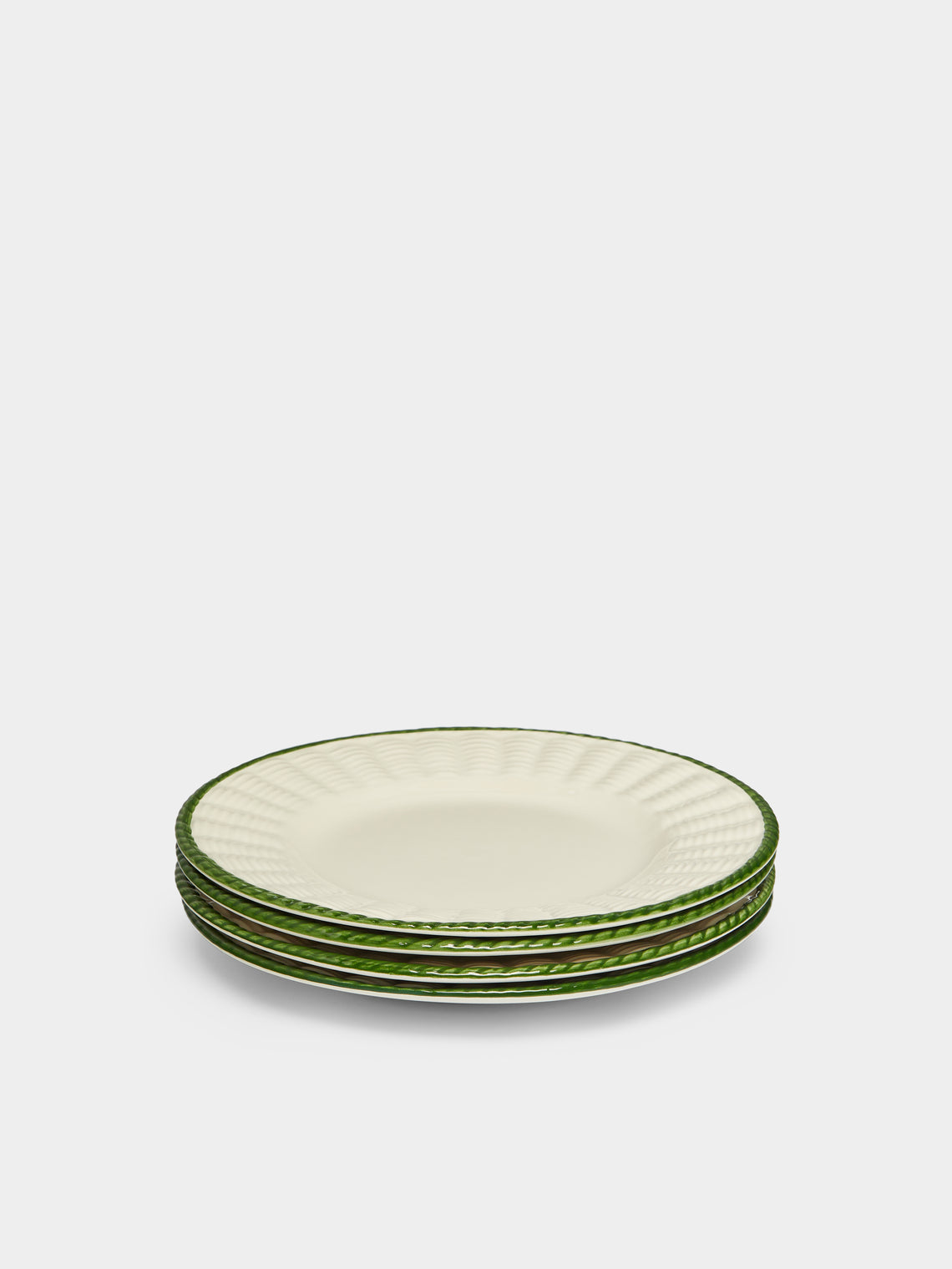 Este Ceramiche - Wicker Hand-Painted Ceramic Dessert Plates (Set of 4) -  - ABASK