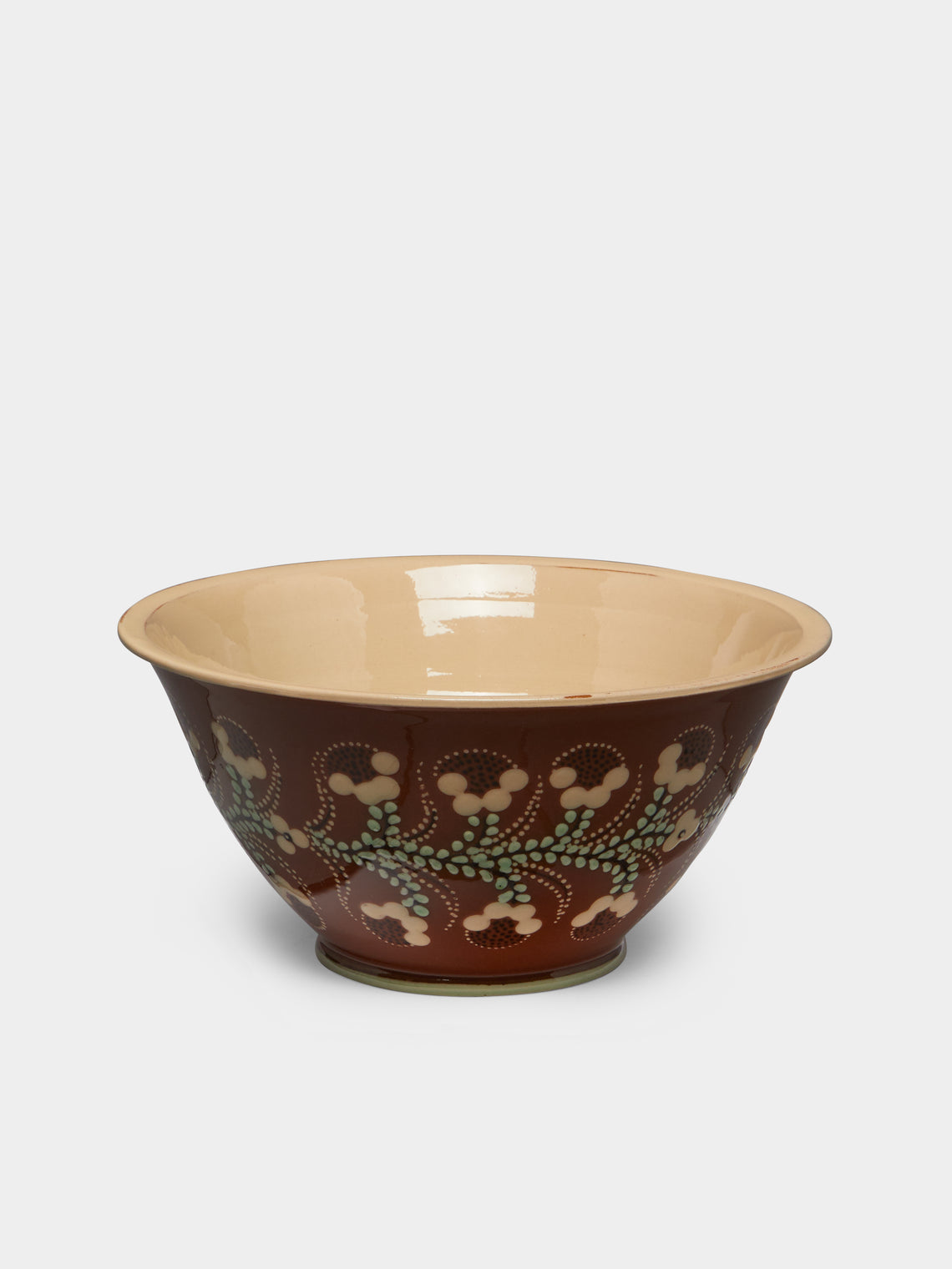 Poterie d’Évires - Flowers Hand-Painted Ceramic Small Salad Bowl -  - ABASK - 