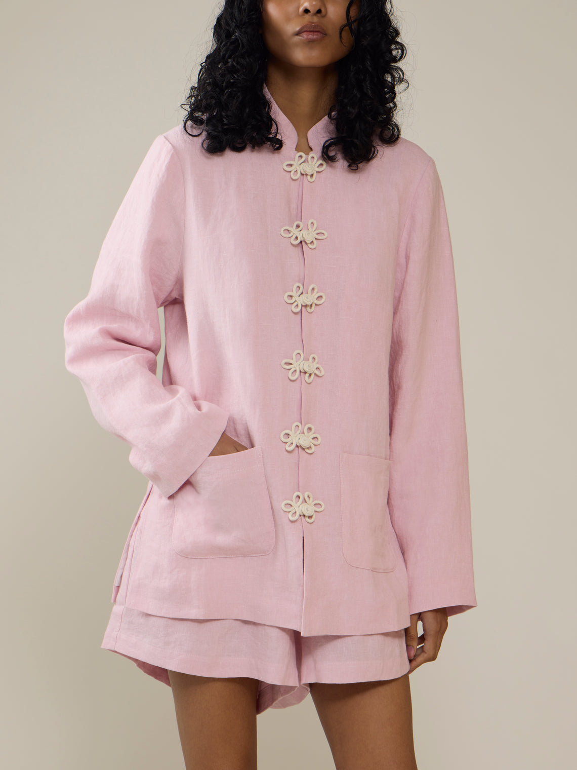 Yali Milano - The Portofino Linen Shorts | Size: S - Pink - ABASK