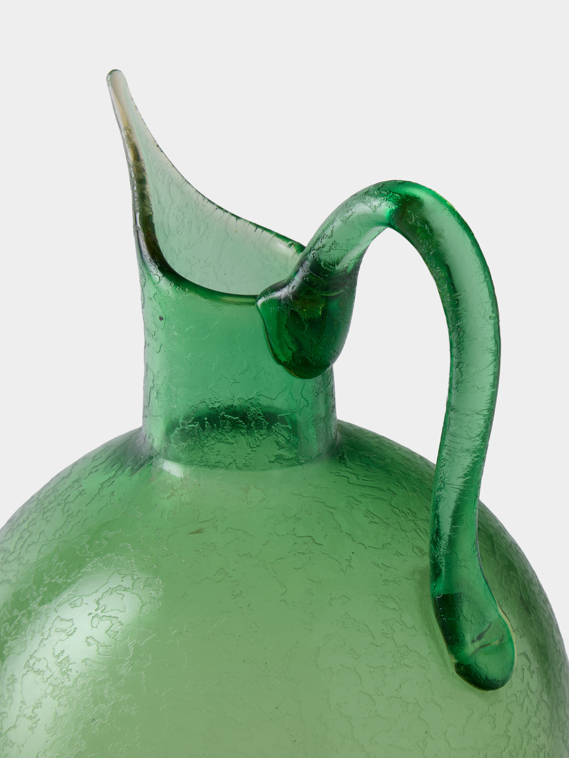 Antique and Vintage - 1950s Seguso Acid-Wash Glass Pitcher - Green - ABASK