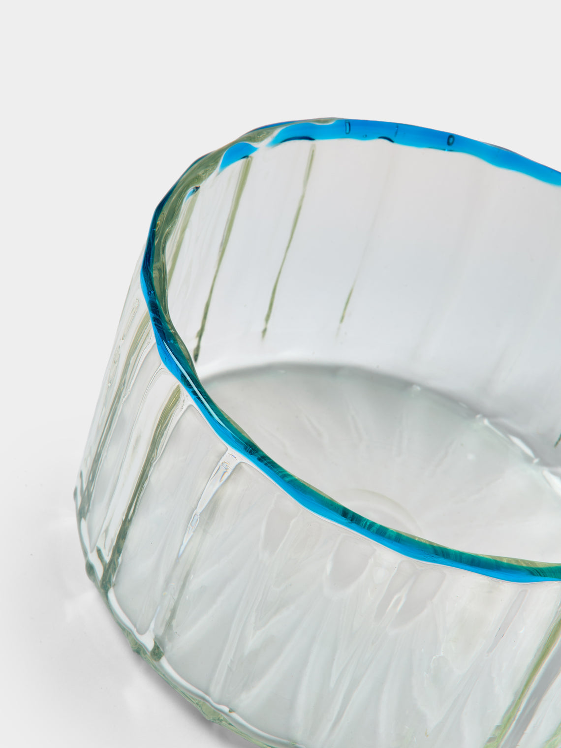 Antique and Vintage - 1980s Venini Murano Glass Optical Vase (8in/20cm) - Clear - ABASK