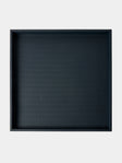 Pinetti - Maxi Leather Square Tray (23.5in/60cm) - Navy - ABASK - 