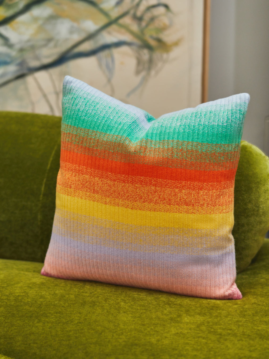 The Elder Statesman - Morph Cashmere Striped Pillow -  - ABASK