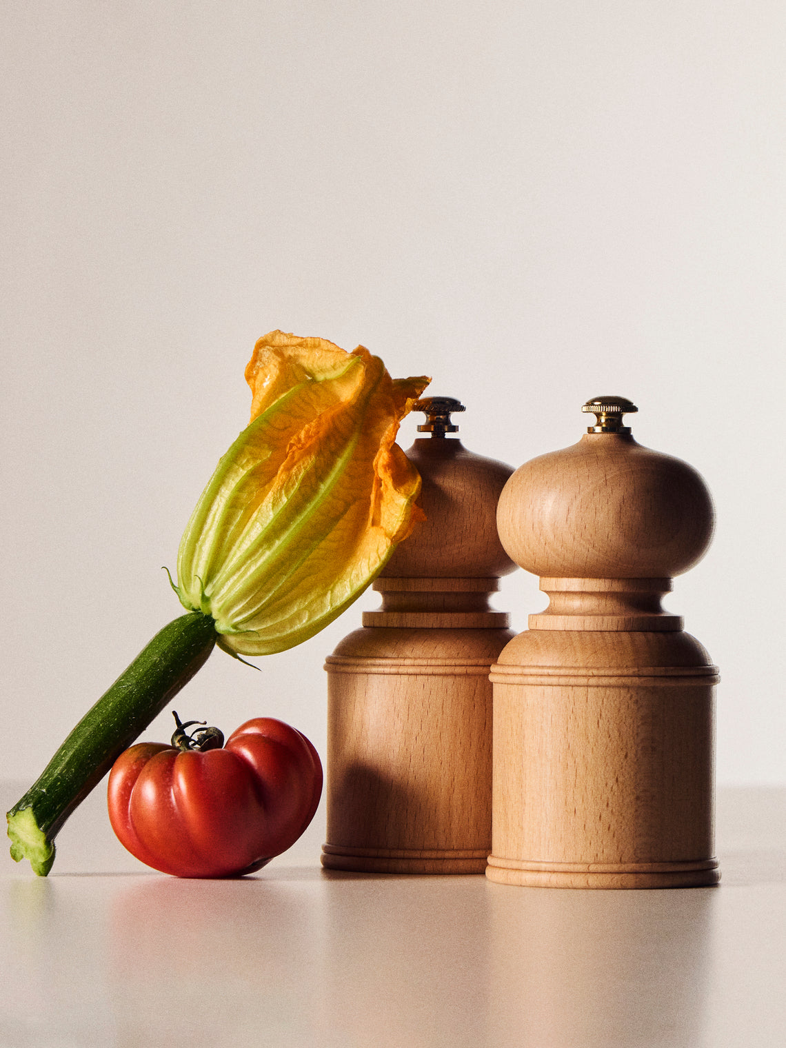 Yamani Woodworks - Hand-Turned Wood Salt and Pepper Mills (Set of 2) - Brown - ABASK