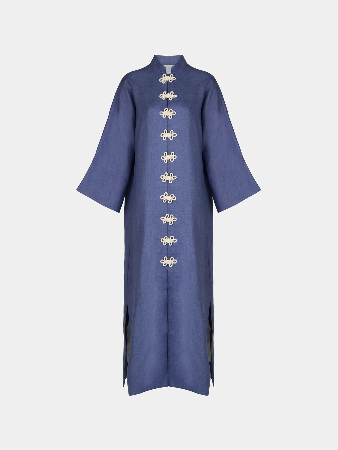 Yali Milano - The Portofino Linen Robe | Size: S - Blue - ABASK - 