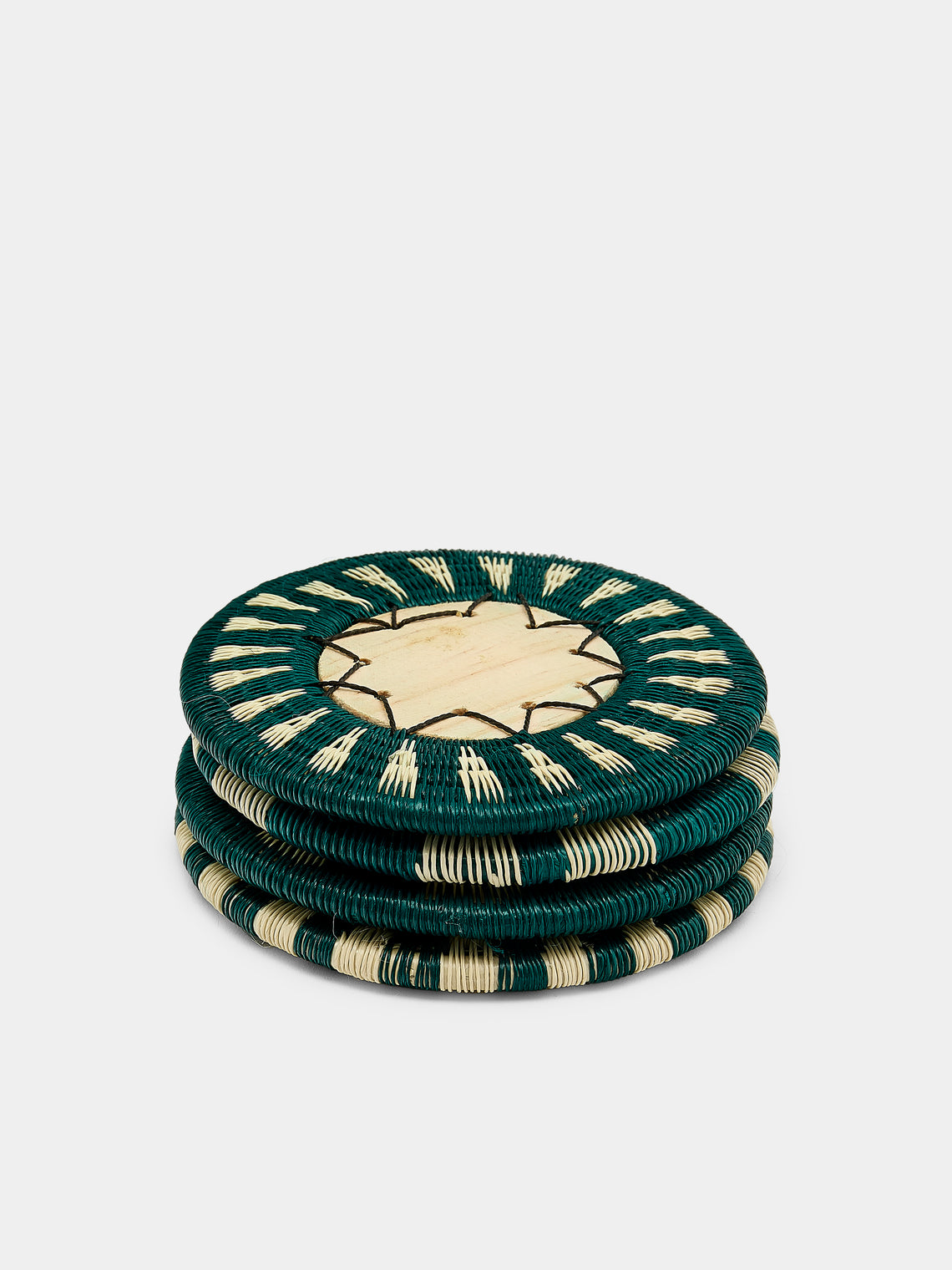 CasaLatina - Pacifico Handwoven Werregue Palm Coasters (Set of 4) - Tan - ABASK