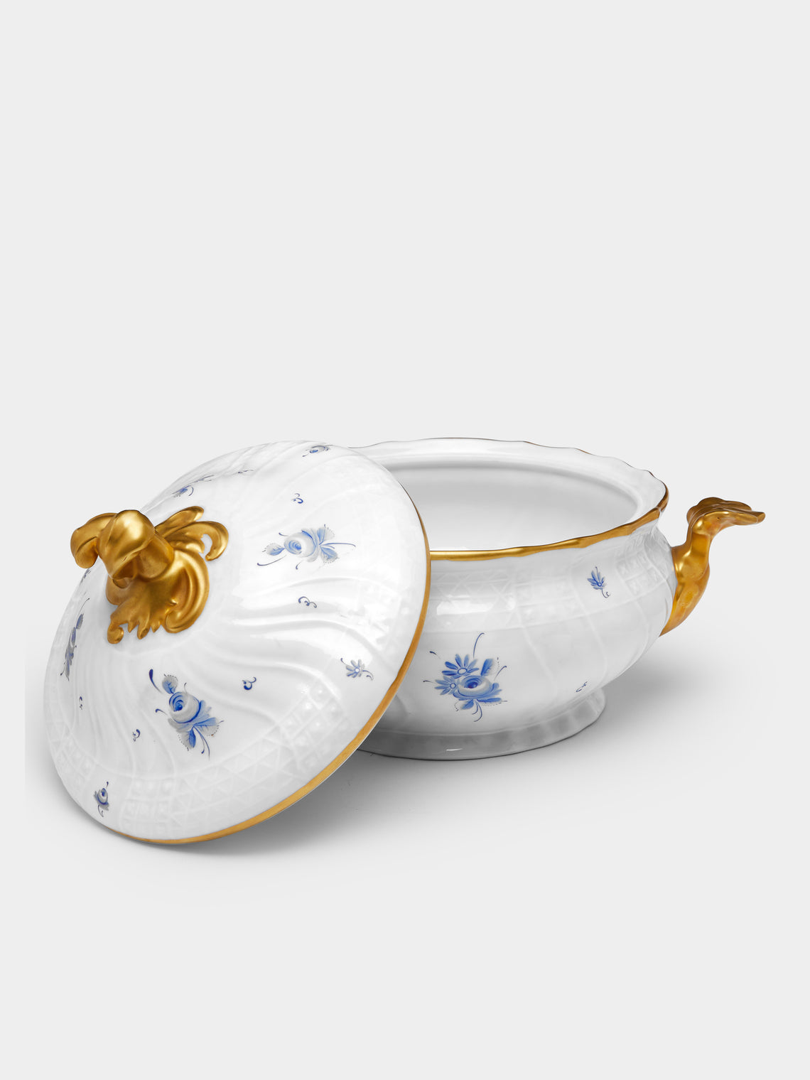 Antique and Vintage - 1960s Lorenz Hutschenreuther Hand-Painted Porcelain Lidded Serving Dish -  - ABASK