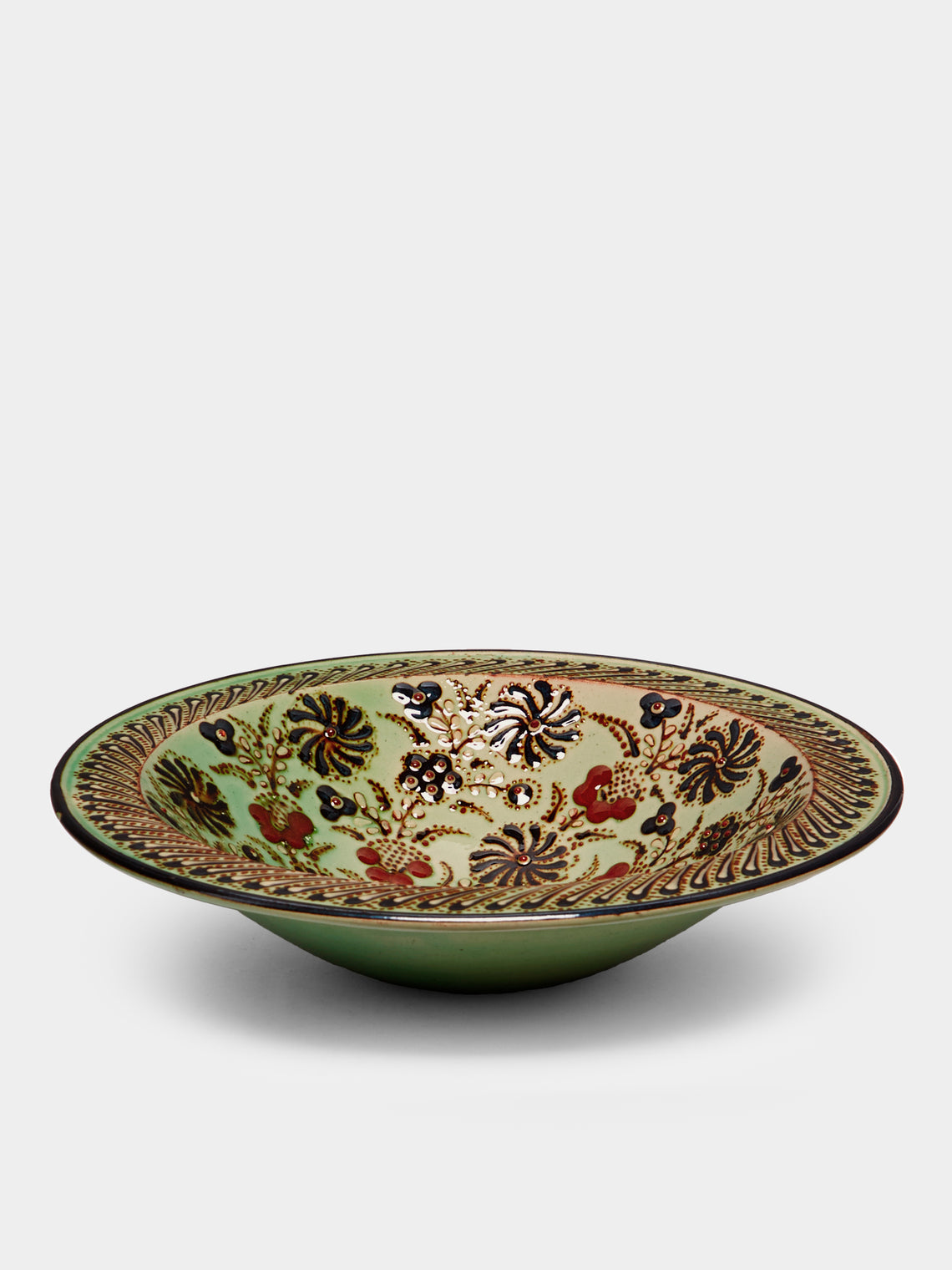 Poterie d’Évires - Flowers Hand-Painted Ceramic Large Serving Bowl -  - ABASK - 